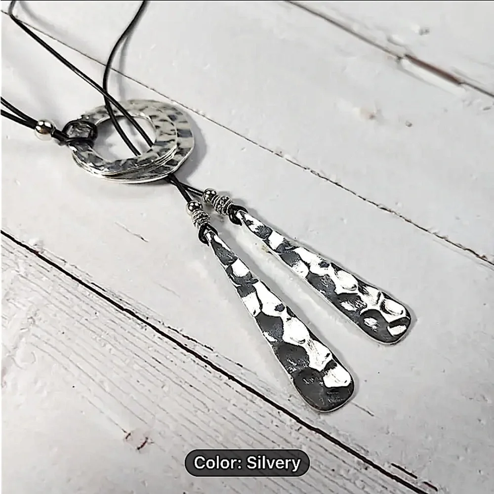 Vintage Celtic Statement Necklace, Bohemian, Boho, Tribal Toggle Hammered
